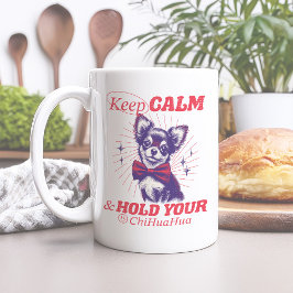Vintage Behålla Lugn och håll Chihuahua-offerten Kaffemugg