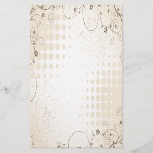Vintage Beige Blommigt Brevpapper