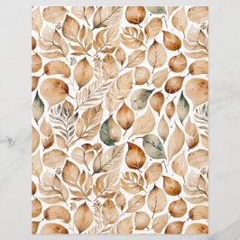 Vintage Beige & Grönt Löv