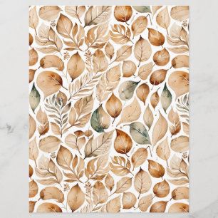 Vintage Beige & Grönt Löv