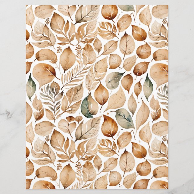 Vintage Beige & Grönt Löv (Framsida)