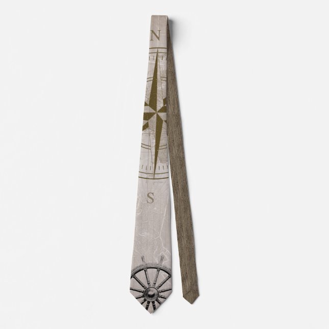 Vintage Beige och Brown Nautical Graphic Slips (Framsida)