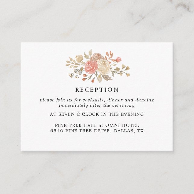 Vintage Beige Ro bröllopskort Tilläggskort (Framsida)