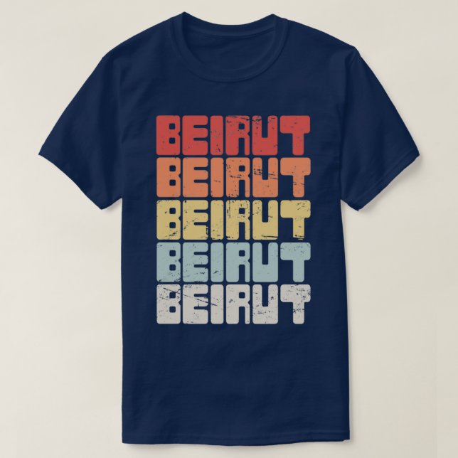 Vintage BEIRUT Libanon Text T Shirt (Design framsida)
