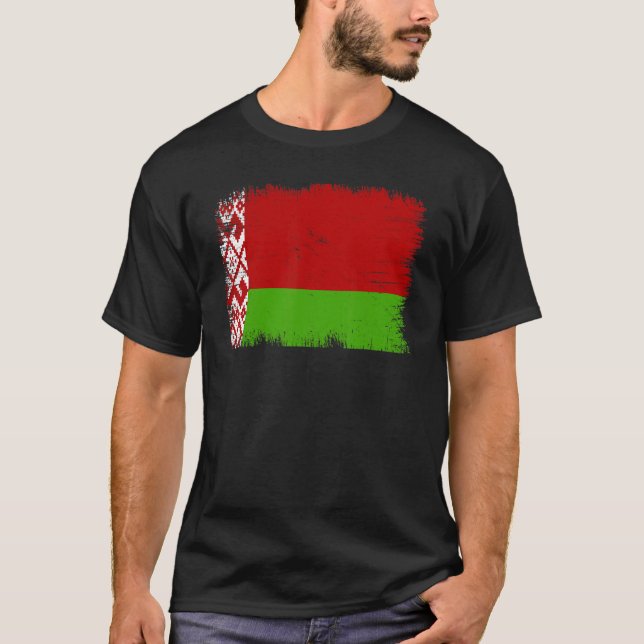 Vintage Belarus Flag Belarusian Independence Day T Shirt (Framsida)