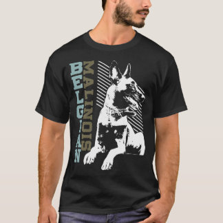 Vintage belgisk Malinois T-Hundälskare för formgiv T Shirt