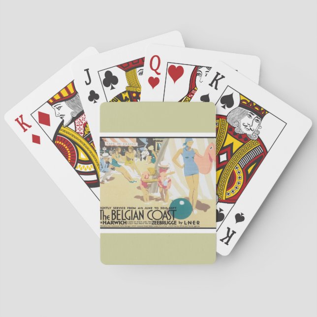 Vintage Belgiska Kusten Belgien Casinokort (Baksidan)