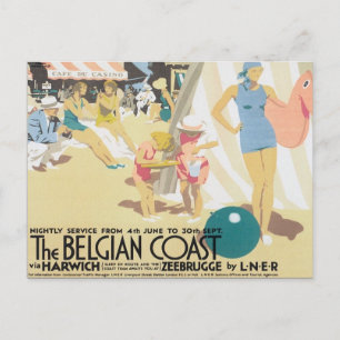 Vintage Belgiska Kusten Belgien Vykort