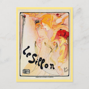 Vintage belgiske art nouveau Le Sillon Vykort