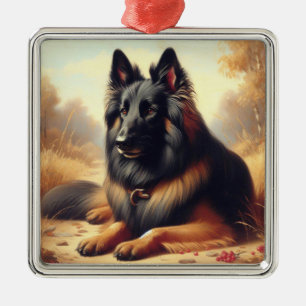 Vintage Belgium Tervuren Painting Julgransprydnad Metall