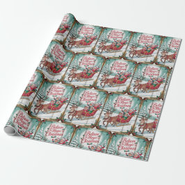Vintage Believe Holiday Christmas  Presentpapper