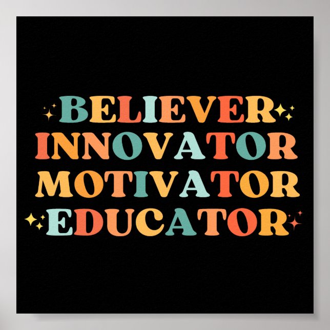 Vintage Believer Innovator Motivator Education Poster (Framsidan)