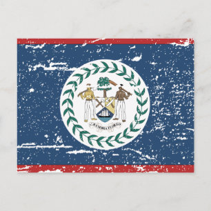 Vintage Belize Flagga Vykort