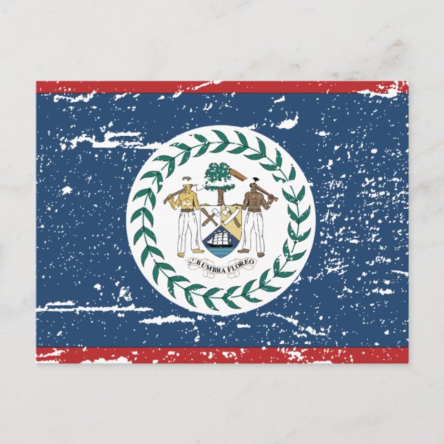 Vintage Belize Flagga Vykort (Framsida)