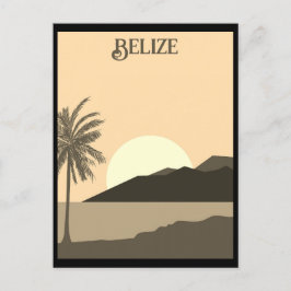 Vintage Belize Tropical Beach Ocean Travel Vykort