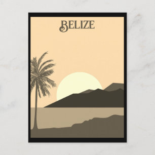 Vintage Belize Tropical Beach Ocean Travel Vykort