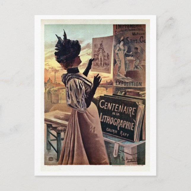 vintage belle époque centennial litografi vykort (Framsida)