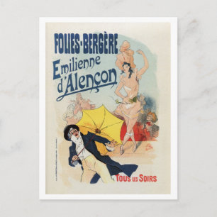Vintage belle epoque Fransk Music hall och Cheret Vykort
