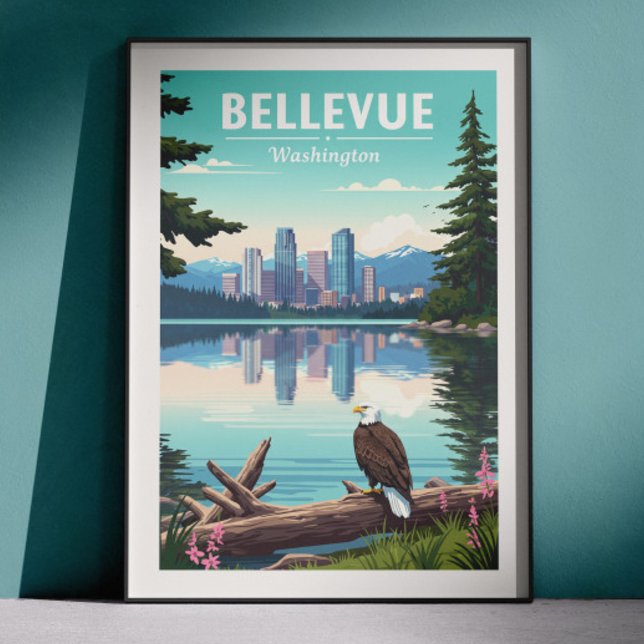 Vintage Bellevue Washington Poster (Skapare uppladdad)