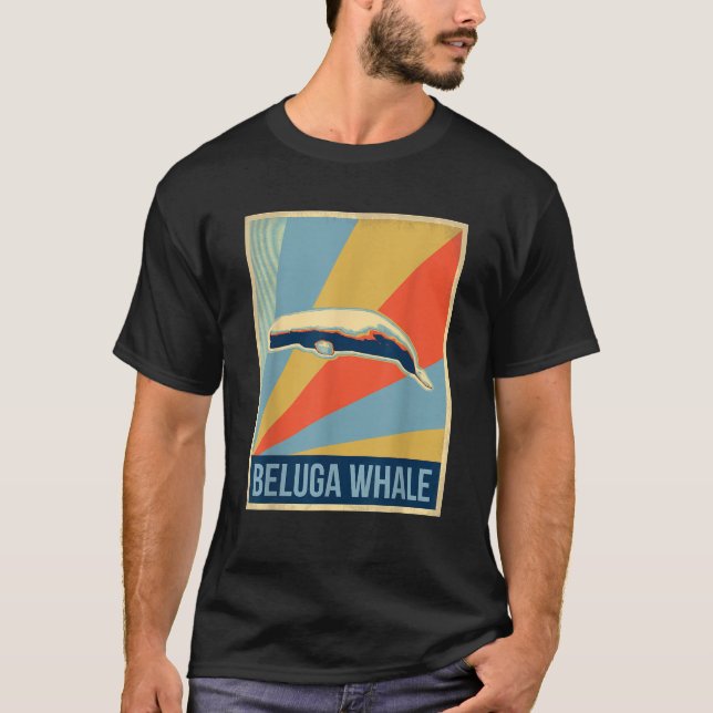 Vintage Beluga Whale T Shirt (Framsida)