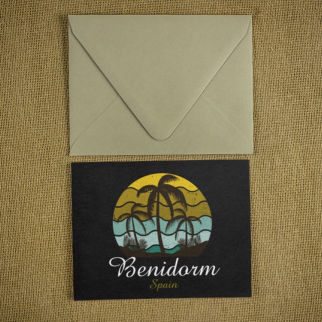 Vintage Benidorm Spanien sommarvaccination Vykort (Vintage Benidorm Spain Summer Vacation Postcard)