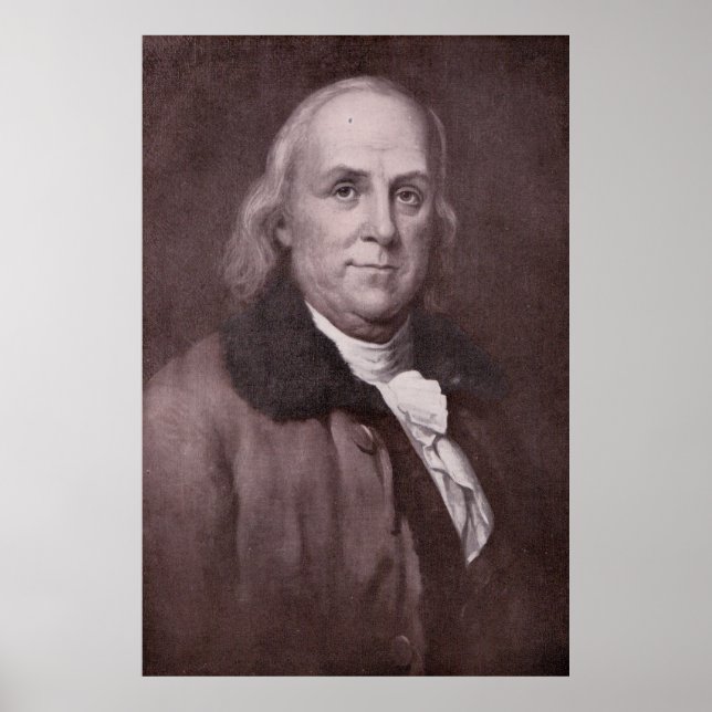 Vintage Benjamin Franklin Porträtt Poster (Framsidan)