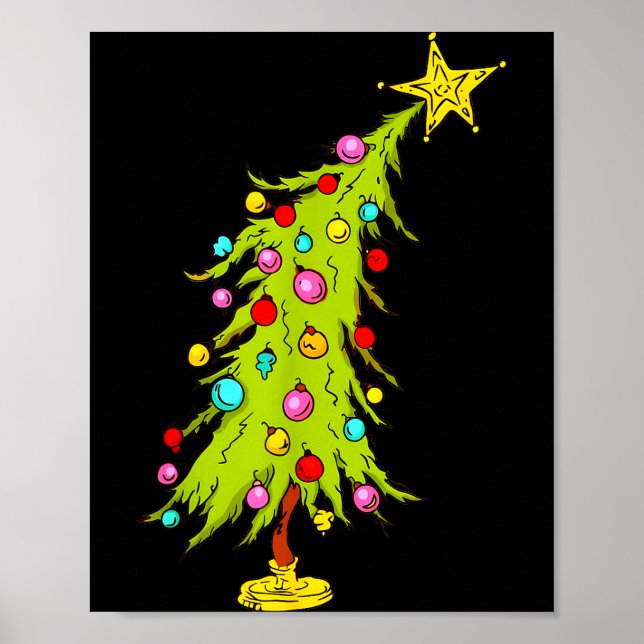 Vintage Bent Christmas Tree  Poster (Framsidan)