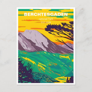 vintage berchtesgaden nationalpark tyskland vykort