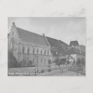 Vintage Bergen Haakonshallen Postcard Vykort