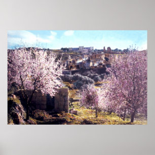 Vintage berget av oliver Jerusalem Israel 1950-77 Poster