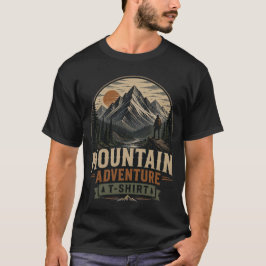 Vintage Bergs Äventyrs Grafisk T-Shirt