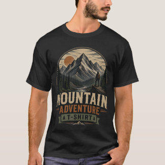 Vintage Bergs Äventyrs Grafisk T-Shirt