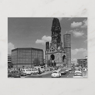 Vintage Berlin Kaiser Wilhelm Memorial kyrka Vykort