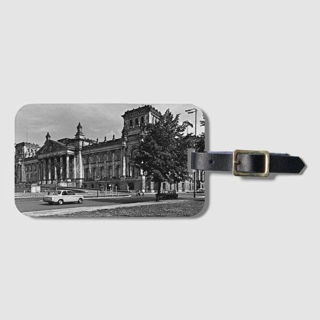 Vintage Berlin Reichstag-parlaments hus Mouse Pa Bagagebricka (Framsida horisontal)