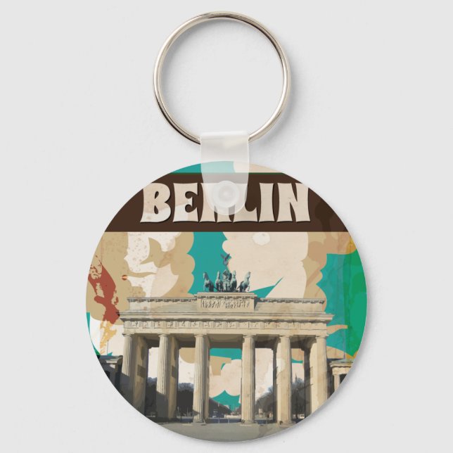 Vintage Berlin-resemål Nyckelring (Framsida)