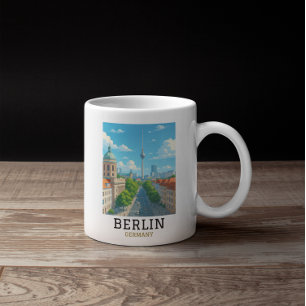 Vintage Berlin Siluett TV-torn Siluettvy Kaffemugg
