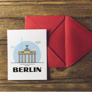 Vintage Berlin Skyline Art Vykort