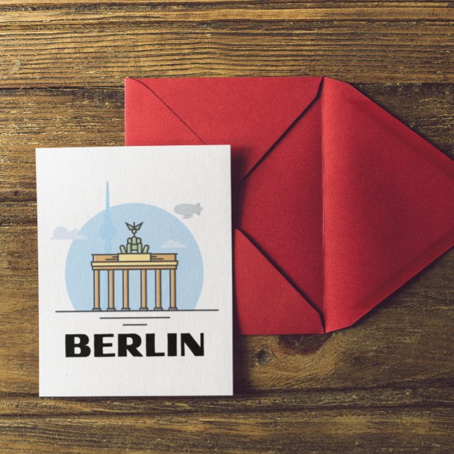 Vintage Berlin Skyline Art Vykort (berlin germany vintage travel postcard)