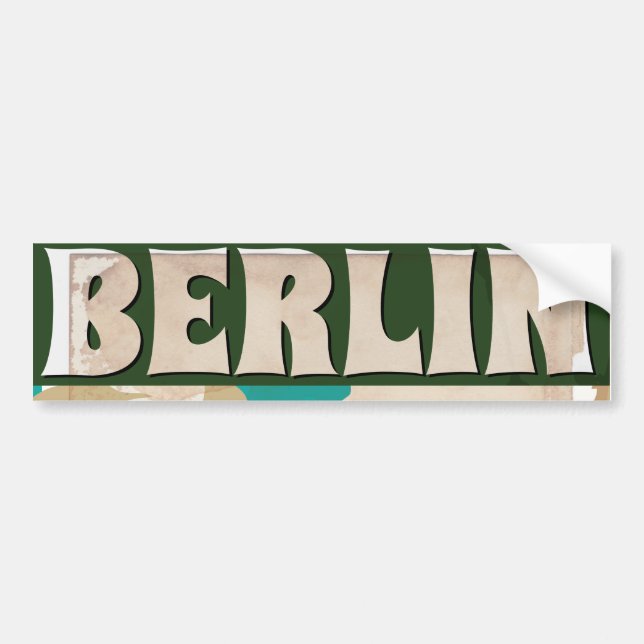 Vintage Berlin Travel Poster Bildekal (Framsidan)