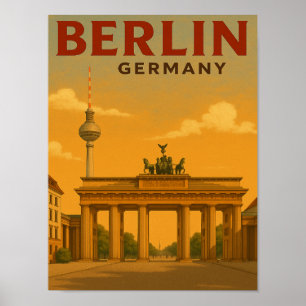 Vintage Berlin Tyskland resetrafik Poster