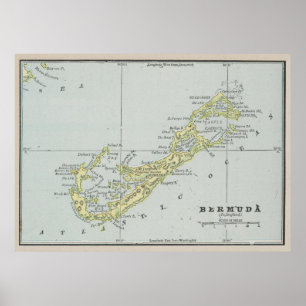 Vintage Bermuda Karta (1901) Poster
