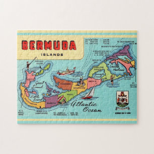 Vintage Bermuda-karta Pussel