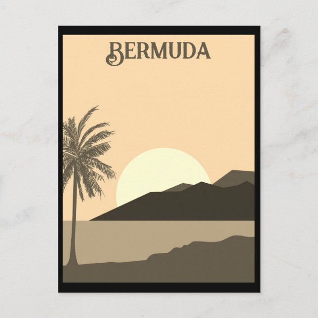 Vintage Bermuda Tropical Beach Ocean Travel Vykort (Framsida)