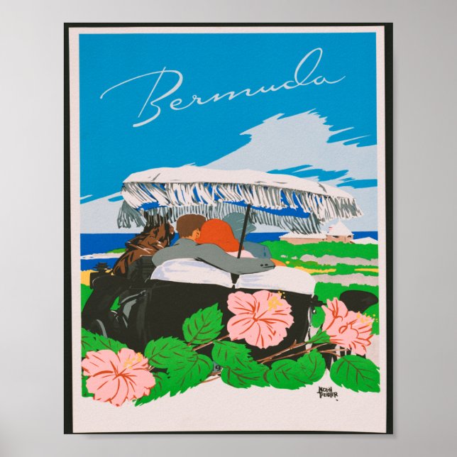 Vintage Bermuda Vintage resor Poster (Framsidan)