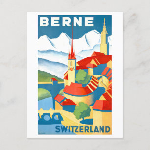 Vintage Berne, Schweiz, reseaffisch Vykort