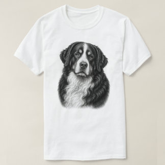 Vintage Bernese Mountain Dog Sköna Porträtt Desig T Shirt