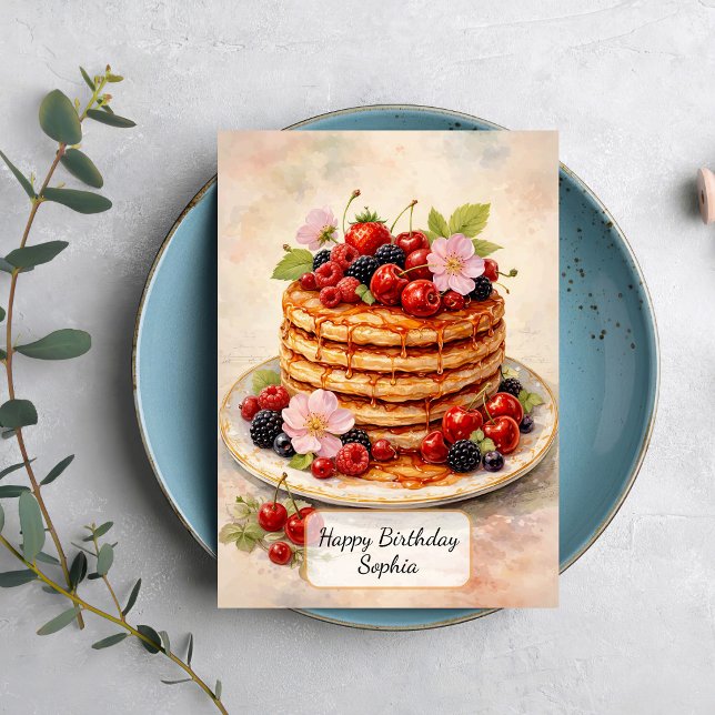 Vintage Berry Pannkaksstapel Kort (Skapare uppladdad)