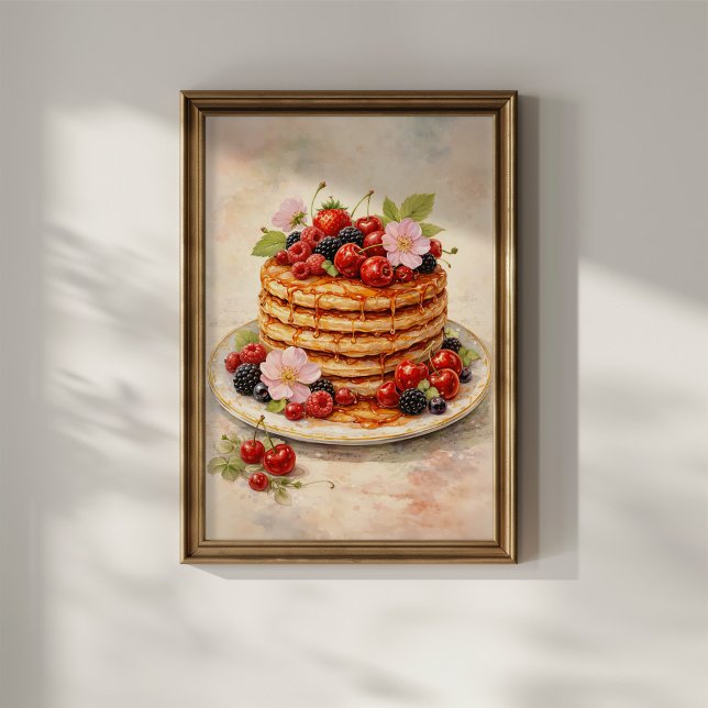 Vintage Berry Pannkaksstapel Poster (Skapare uppladdad)