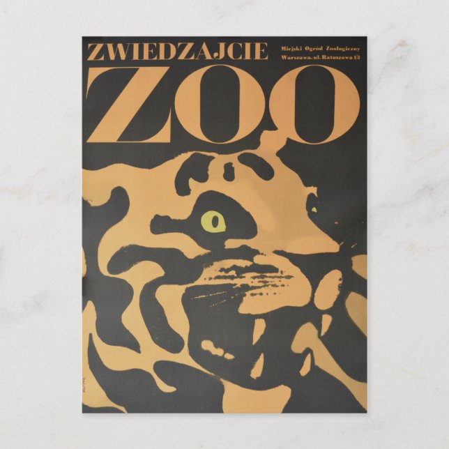 Vintage Besök bojkottkortet Zoo Travel Vykort (Framsida)