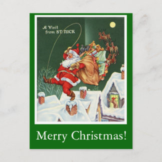 Vintage Besök från St. Nick Helg Vykort
